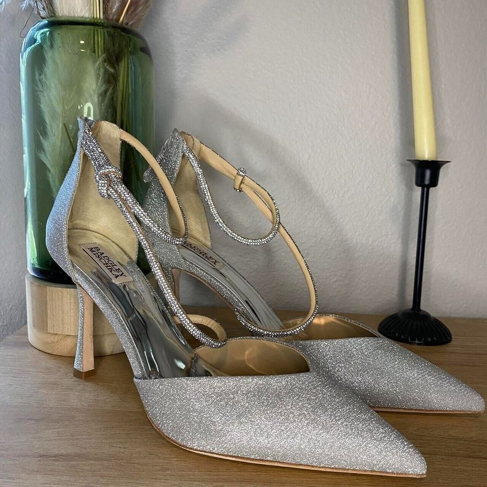 Badgley Mischka Women's Alaia Silver Evening Pump Size 13 Women Heel